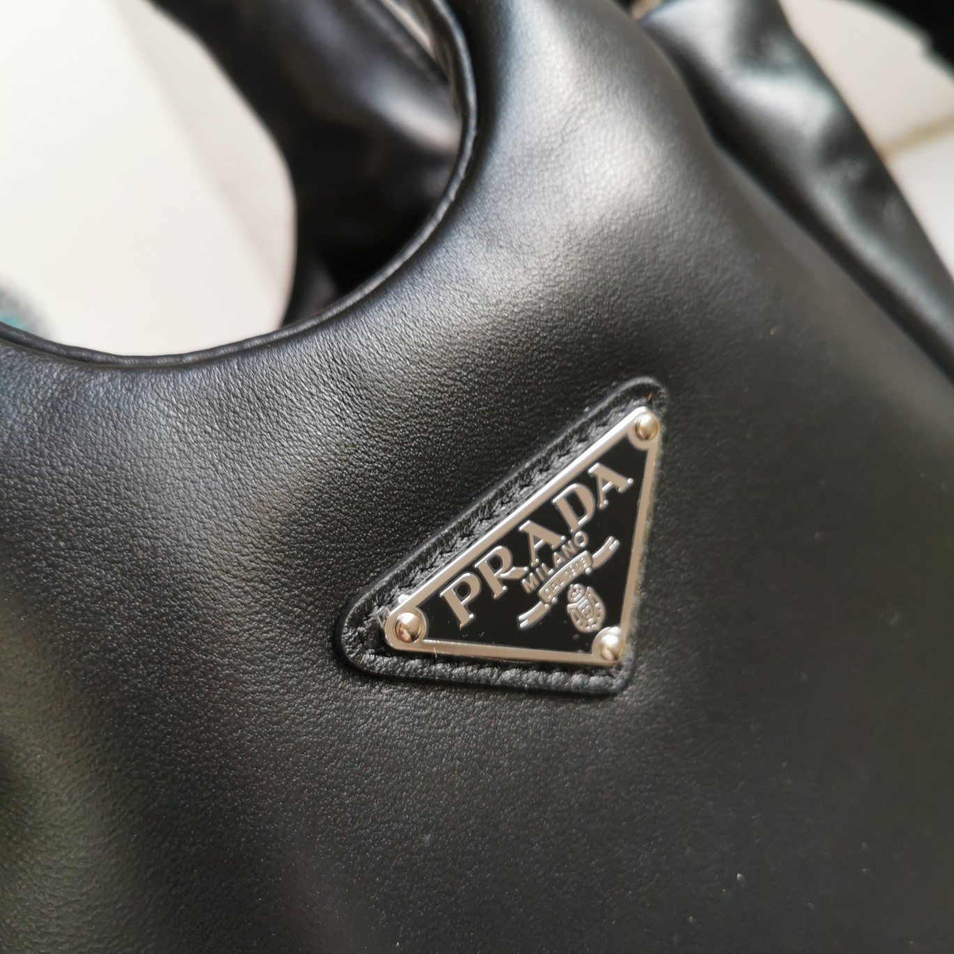Bagsaaa Pra*a Small Padded Soft Nappa In Black - 18*15.5*10cm