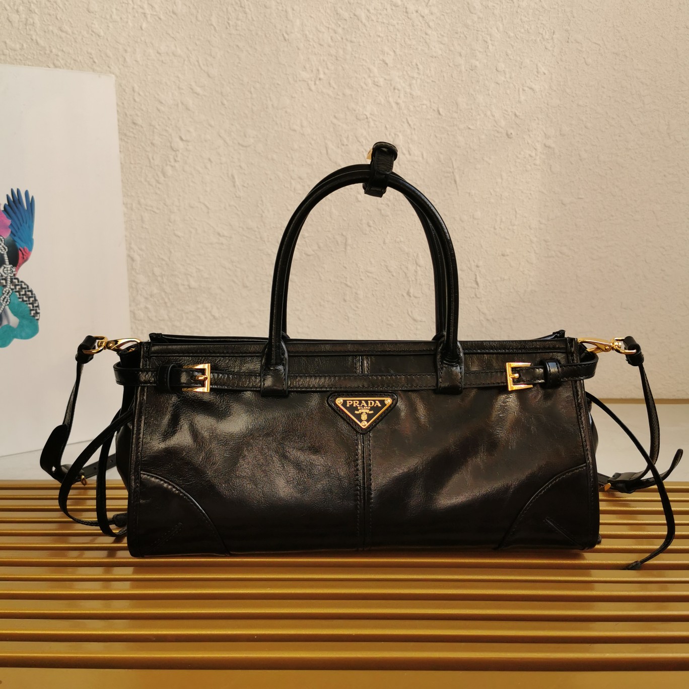 Bagsaaa Pra*a Black Medium leather handbag - 32*15.5*12cm