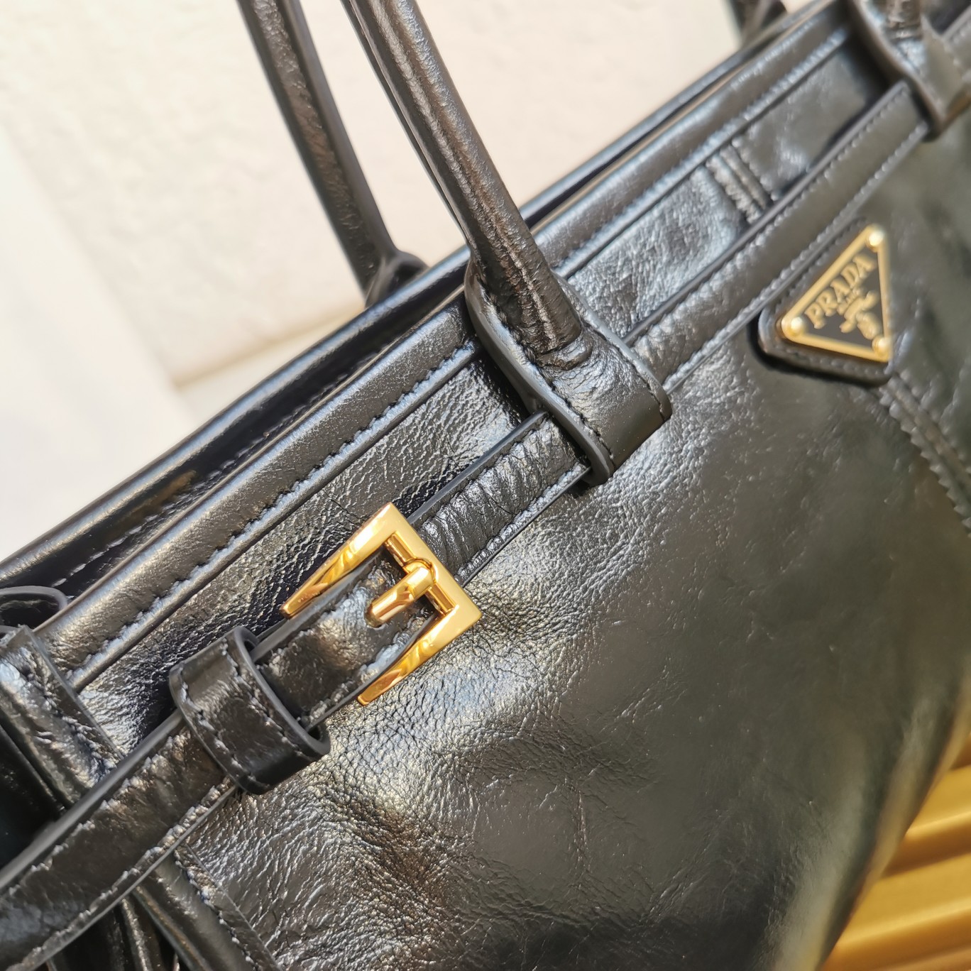 Bagsaaa Pra*a Black Medium leather handbag - 32*15.5*12cm