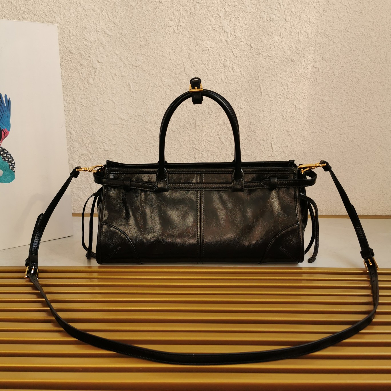Bagsaaa Pra*a Black Medium leather handbag - 32*15.5*12cm
