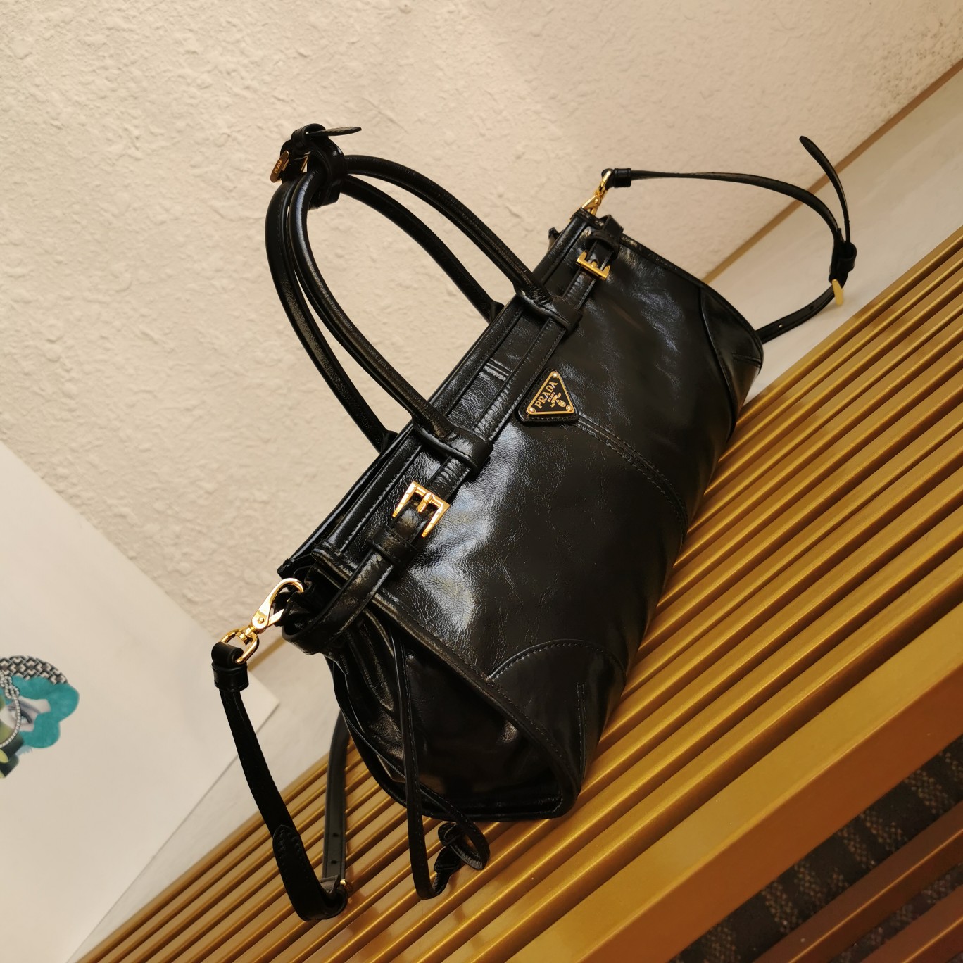 Bagsaaa Pra*a Black Medium leather handbag - 32*15.5*12cm