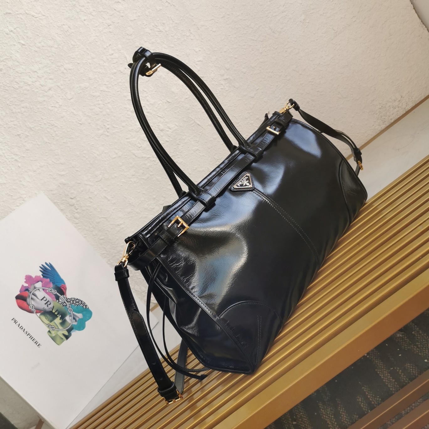 Bagsaaa Pra*a Black Large leather handbag - 38*30*12cm
