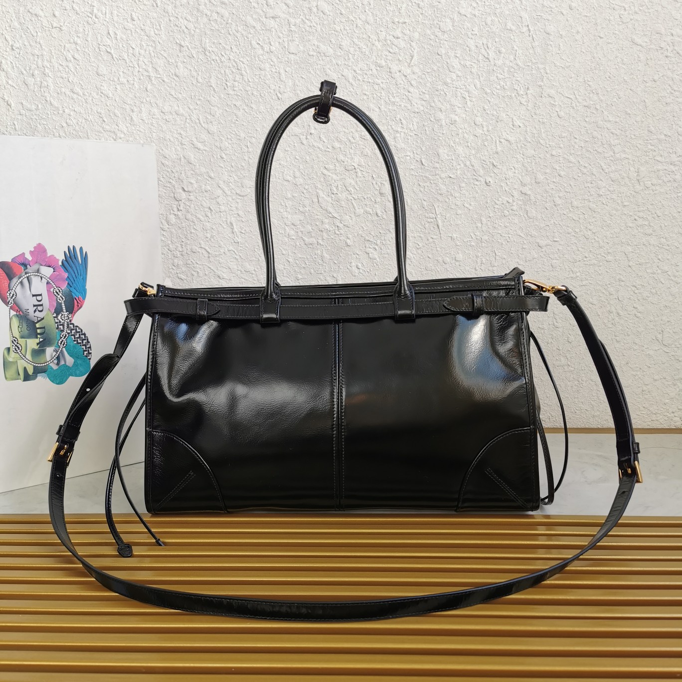 Bagsaaa Pra*a Black Large leather handbag - 38*30*12cm