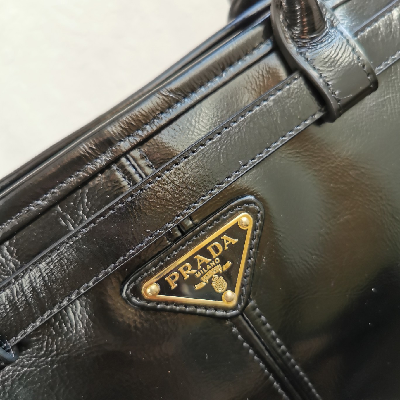 Bagsaaa Pra*a Black Large leather handbag - 38*30*12cm