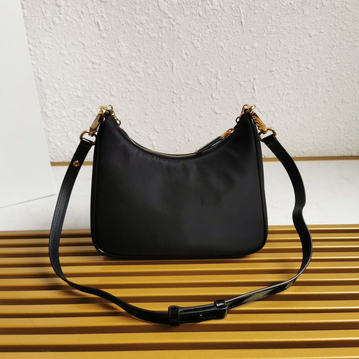 Bagsaaa Pra*a Re-Nylon and brushed leather mini-bag - 22*19.5*6cm