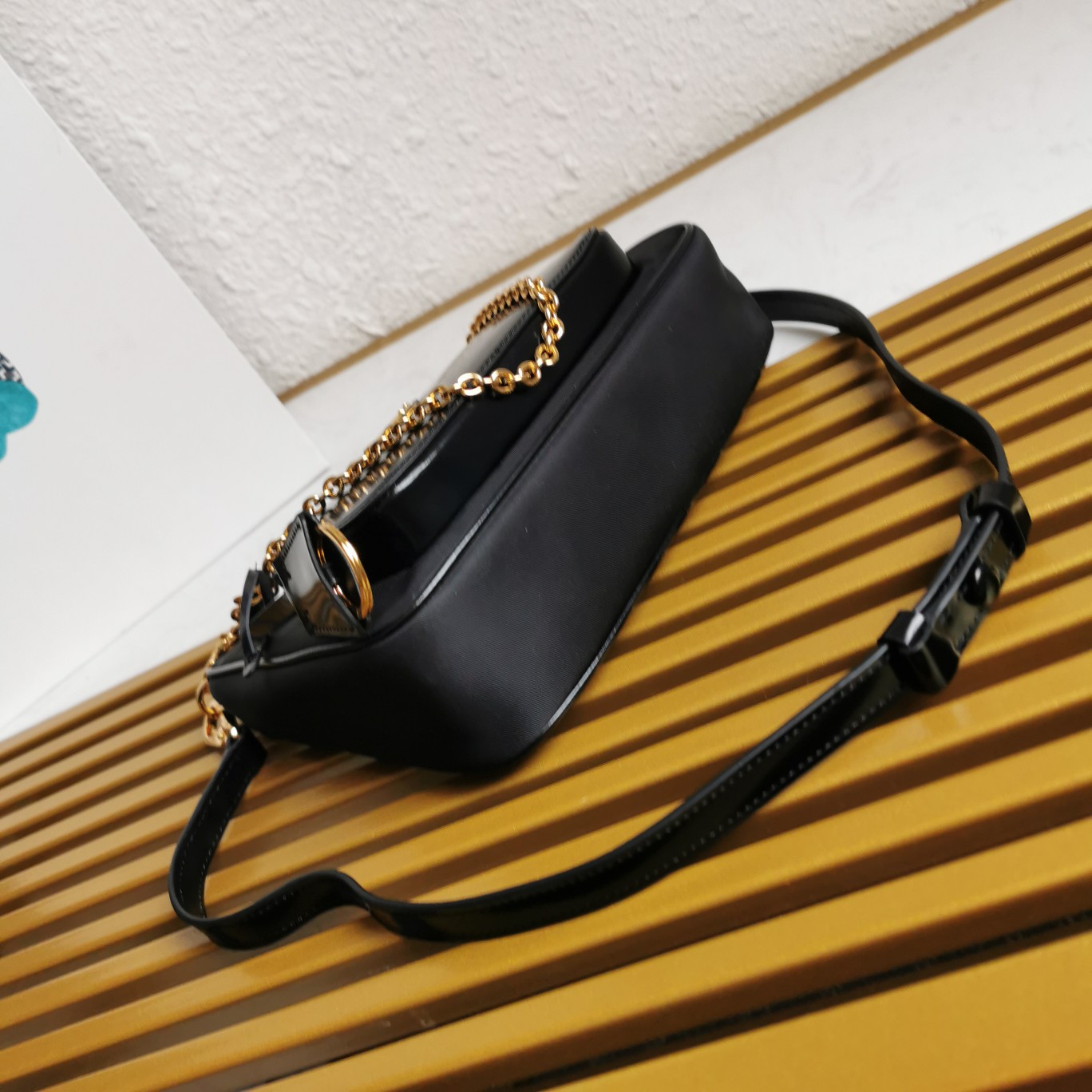 Bagsaaa Pra*a Re-Nylon and brushed leather mini-bag - 22*19.5*6cm