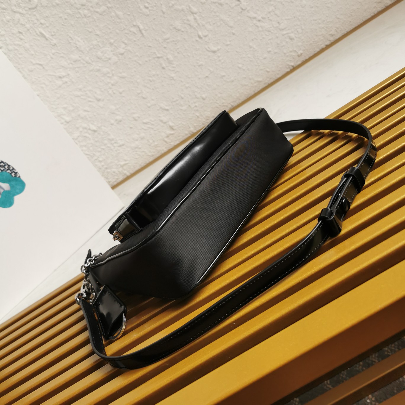 Bagsaaa Pra*a Re-Nylon and brushed leather mini-bag silver hardware - 22*19.5*6cm