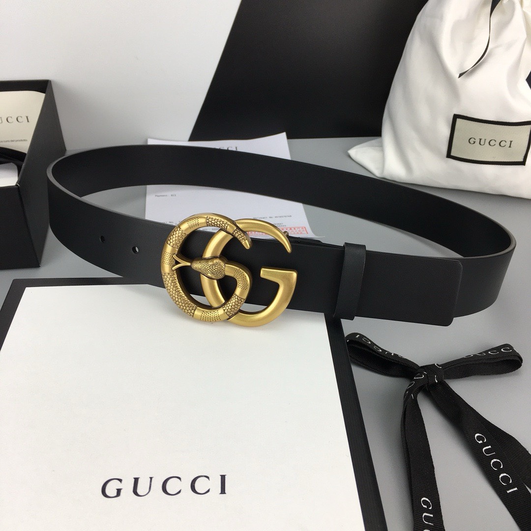 Bagsaaa Gvc*1 Black Leather Belt 