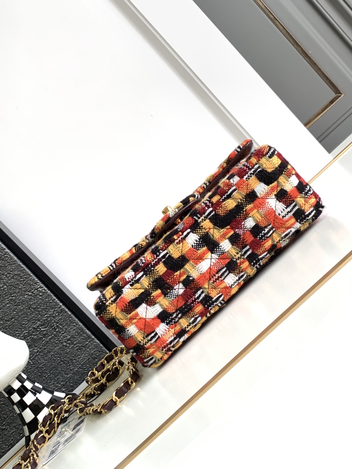 Bagsaaa Ch**el Flap Bag Multicolor Tweed 20cm