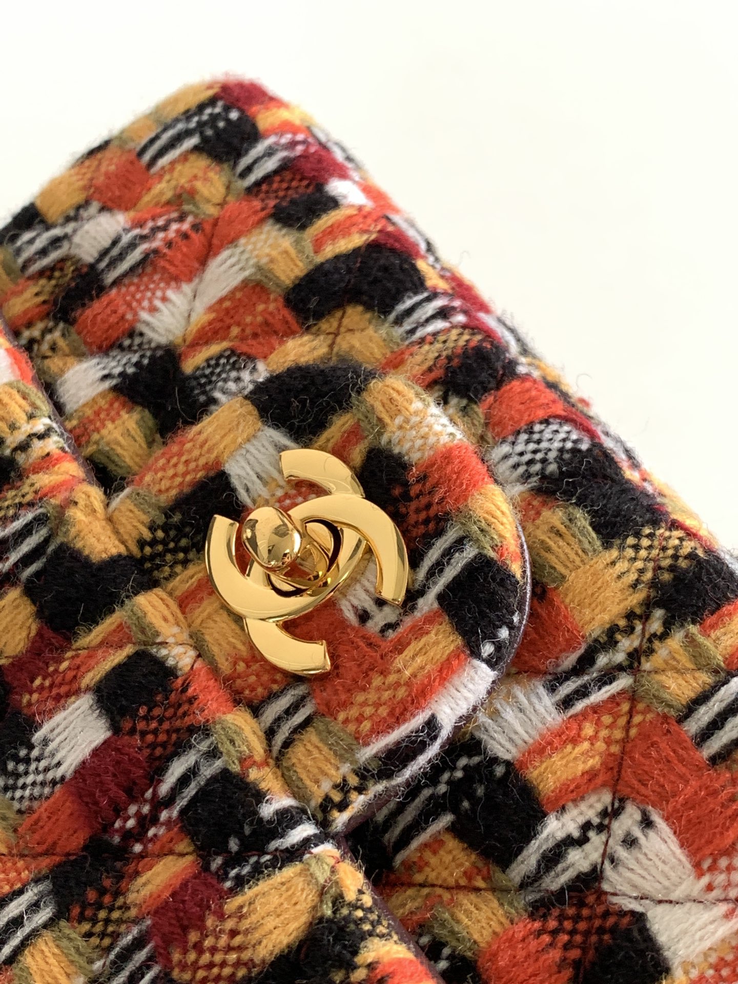 Bagsaaa Ch**el Flap Bag Multicolor Tweed 20cm