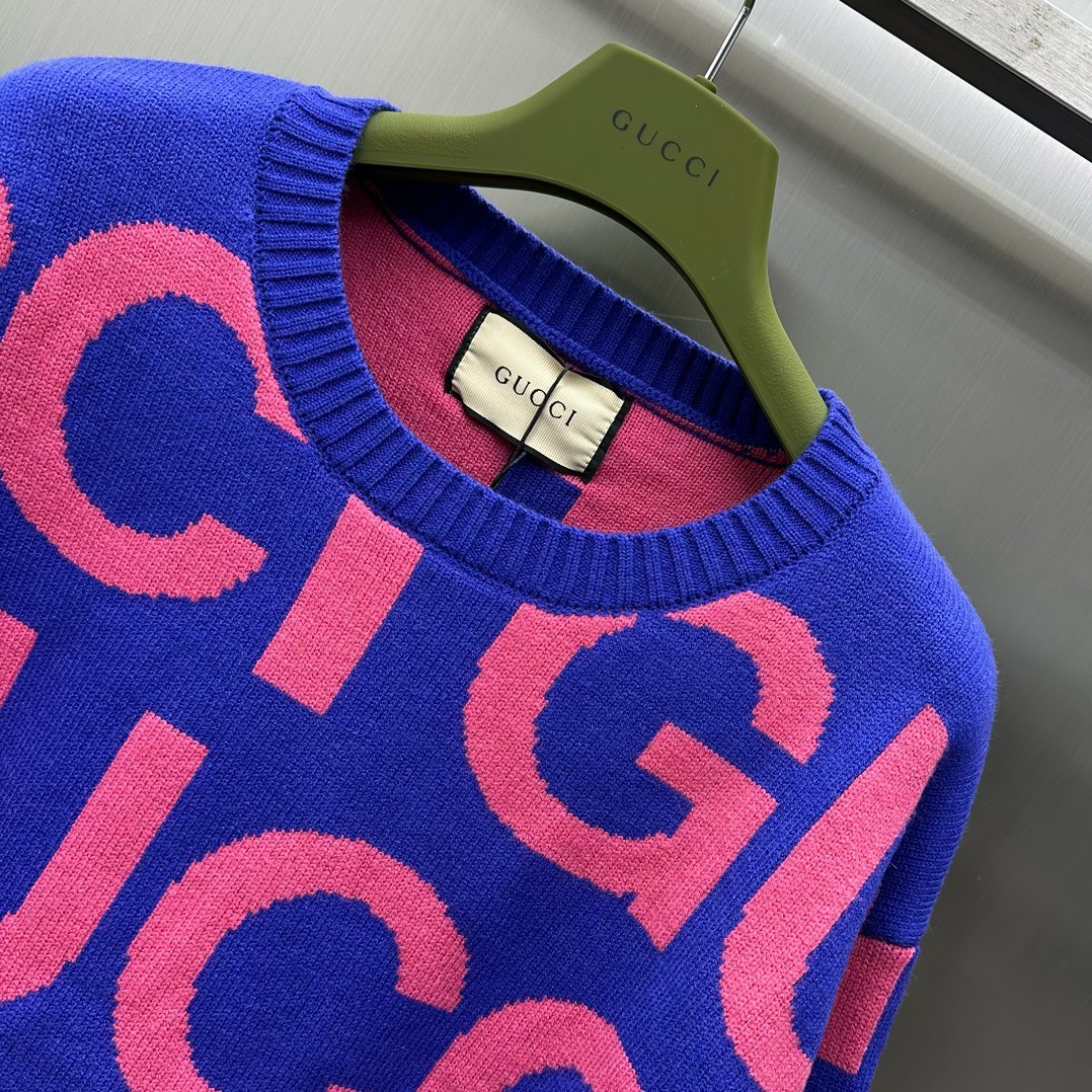 BAGSAAA Gvc*1 WOOL JUMPER WITH Gvc*1 INTARSIA