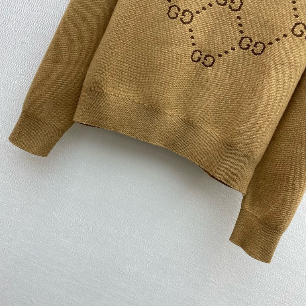 Bagsaaa Gvc*1 Interlocking Gg Jacquard Wool Sweater Brown