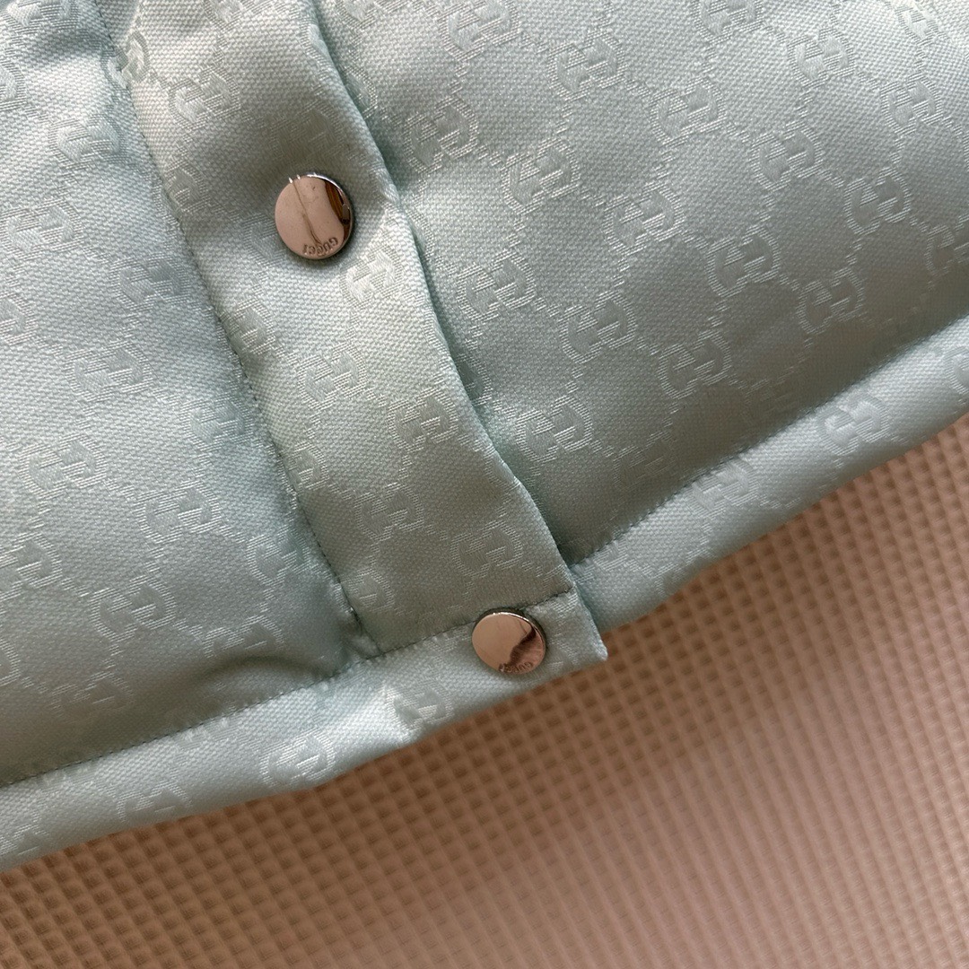 Bagsaaa Gvc*1 GG COTTON CANVAS PADDED GILET GREEN