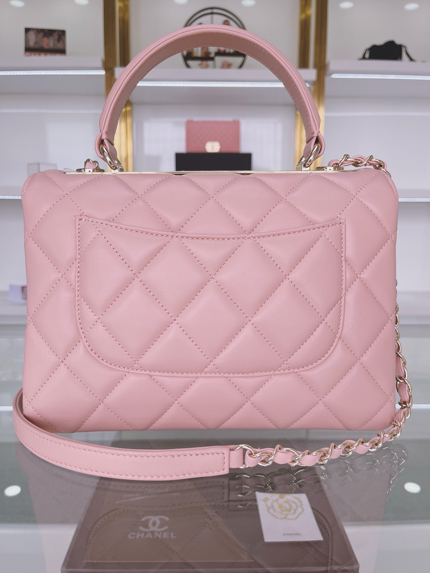 Bagsaaa Ch**el Trendy CC Pink Gold Hardware 25cm
