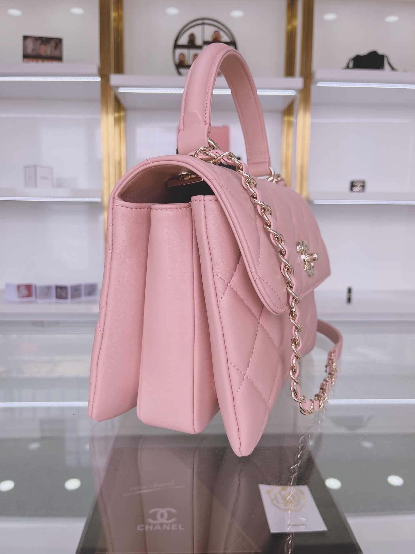 Bagsaaa Ch**el Trendy CC Pink Gold Hardware 25cm