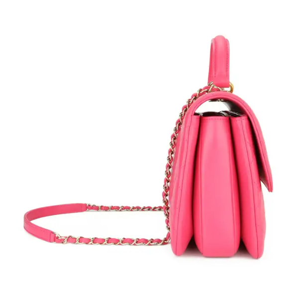 Bagsaaa Ch**el Trendy CC Hot Pink Gold Hardware 25cm
