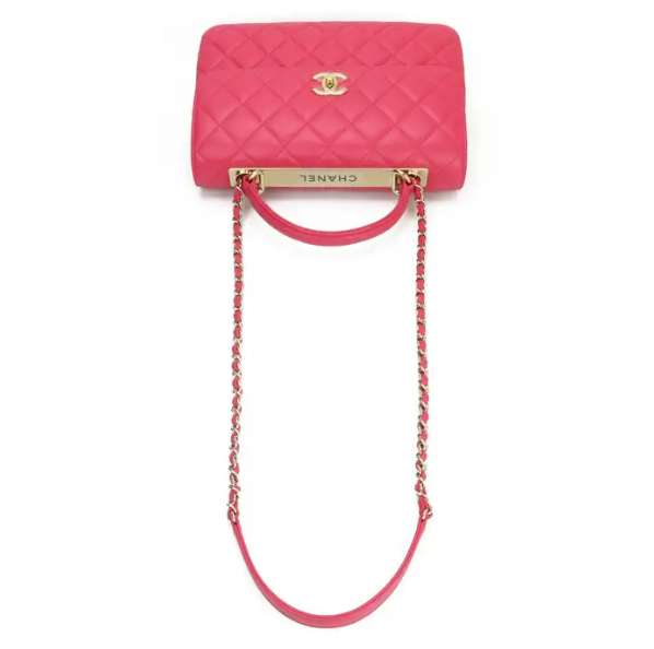 Bagsaaa Ch**el Trendy CC Hot Pink Gold Hardware 25cm