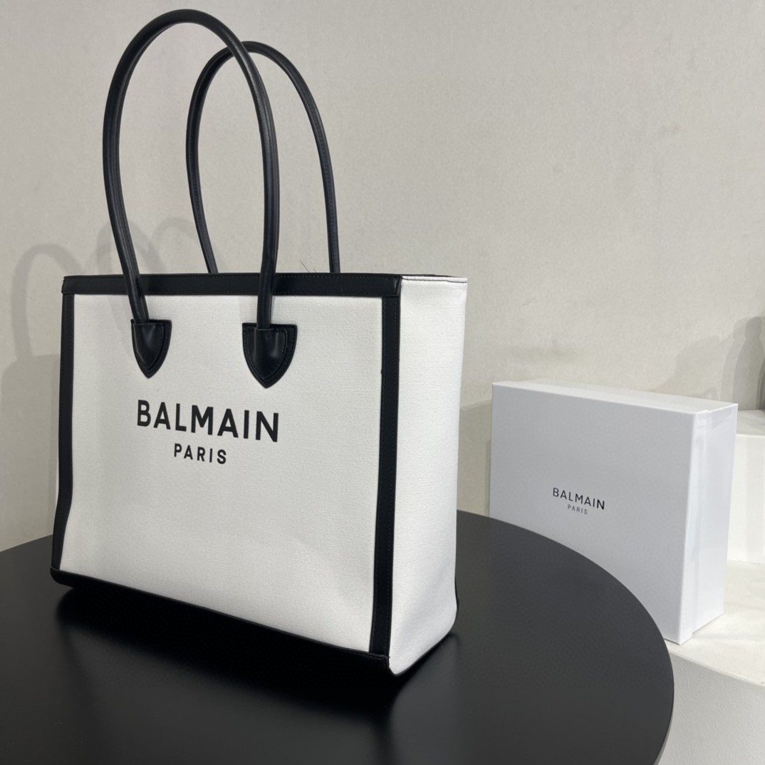 Bagsaa Balmain Large B-Army 42 tote bag black - 42*34*13cm