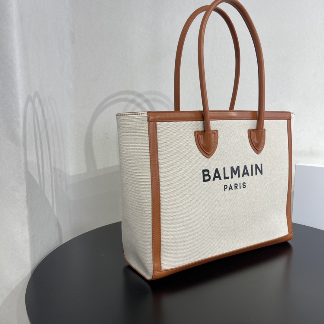 Bagsaa Balmain Large B-Army 42 tote bag brown - 42*34*13cm