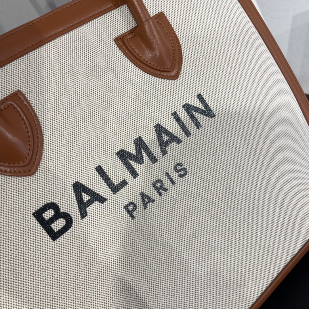 Bagsaa Balmain Large B-Army 42 tote bag brown - 42*34*13cm