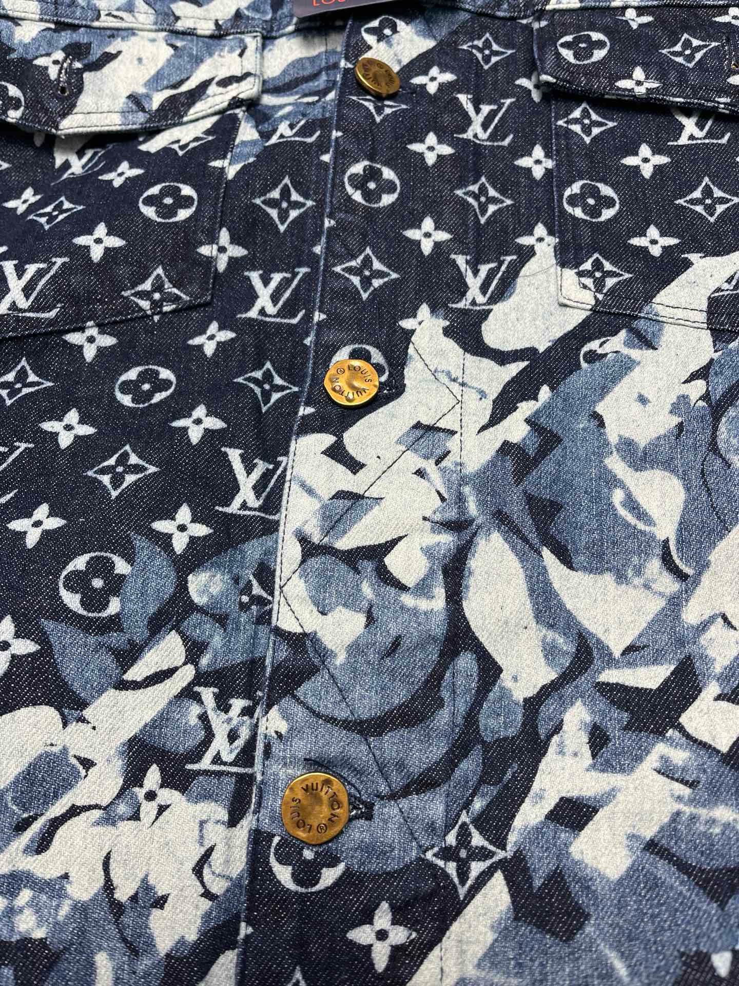 Bagsaaa L0vis Vvtt0n Monogram Printed Denim Jacket