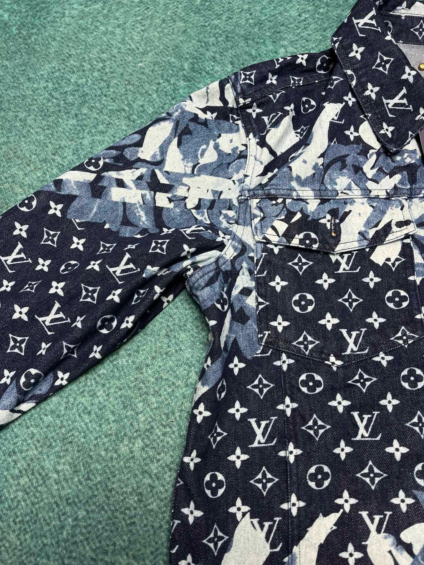 Bagsaaa L0vis Vvtt0n Monogram Printed Denim Jacket