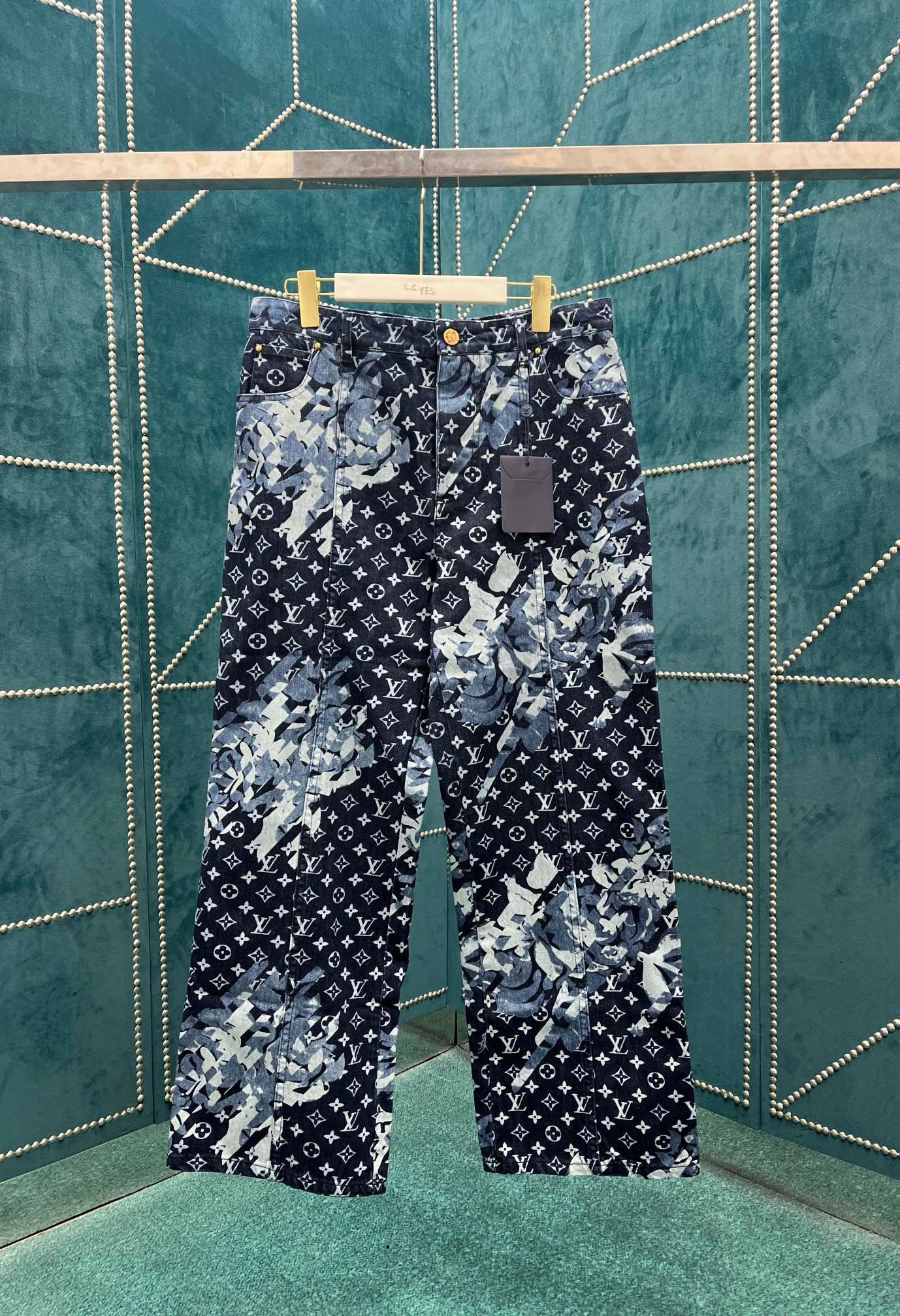 Bagsaaa L0vis Vvtt0n Monogram Printed Denim Pants
