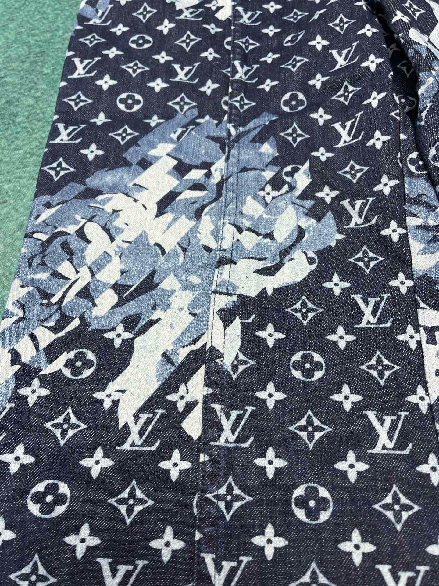 Bagsaaa L0vis Vvtt0n Monogram Printed Denim Pants