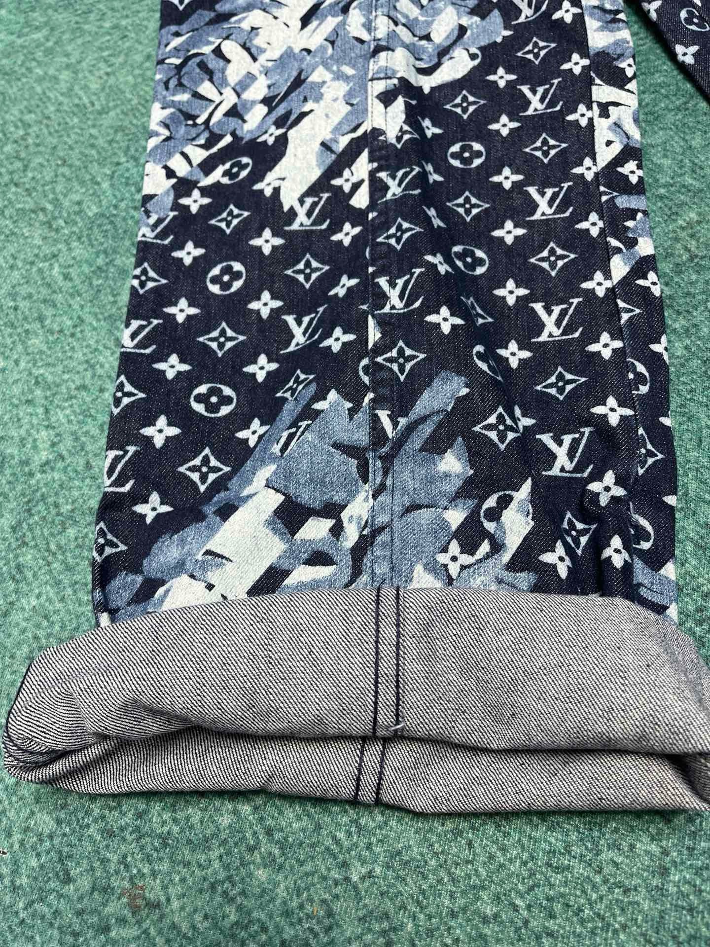 Bagsaaa L0vis Vvtt0n Monogram Printed Denim Pants