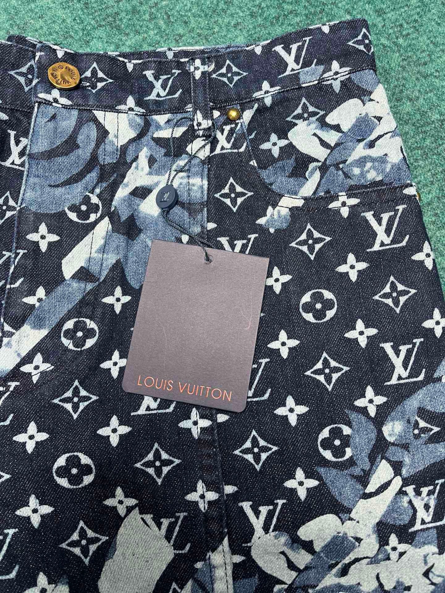 Bagsaaa L0vis Vvtt0n Monogram Printed Denim Pants