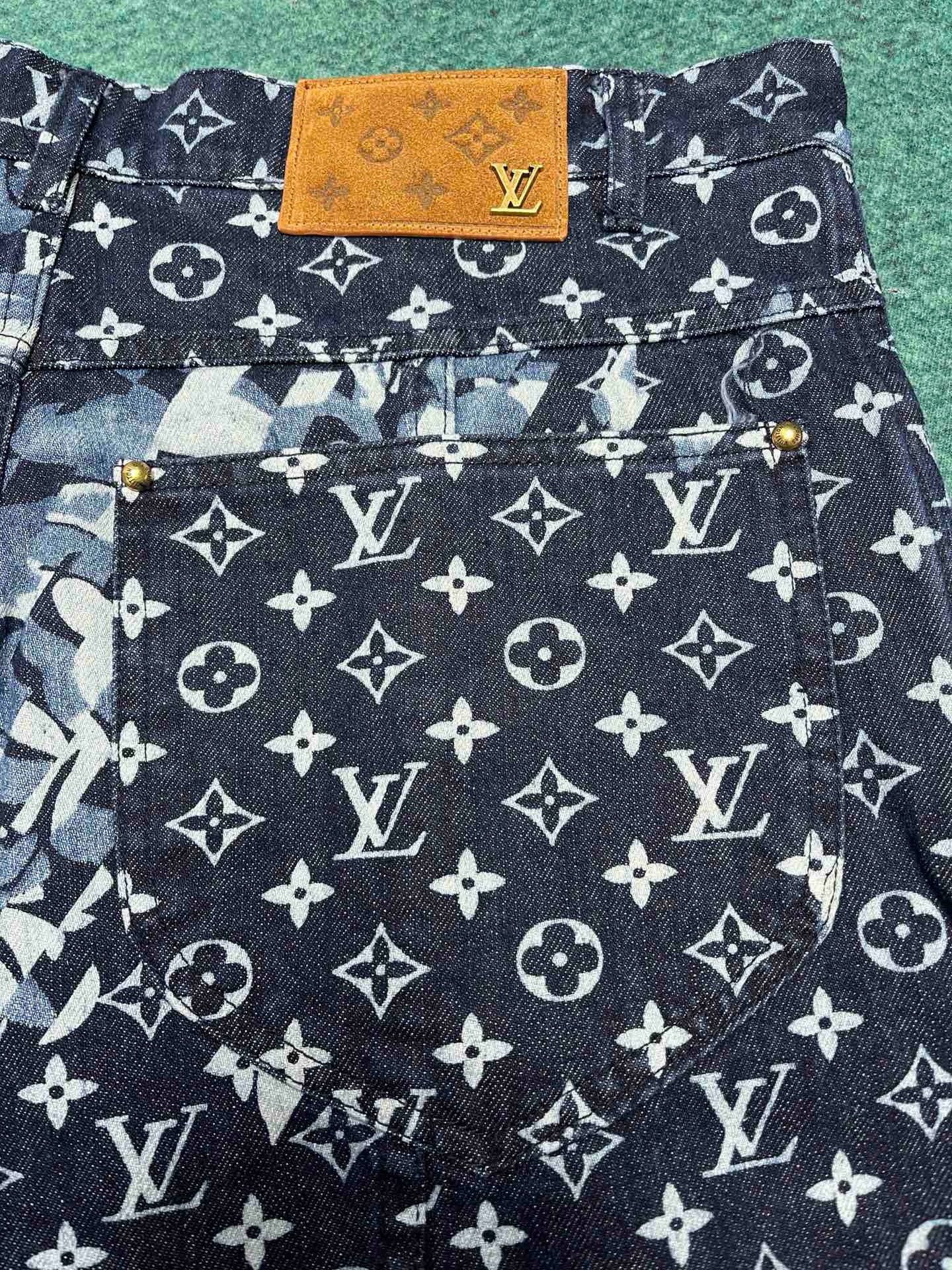 Bagsaaa L0vis Vvtt0n Monogram Printed Denim Pants
