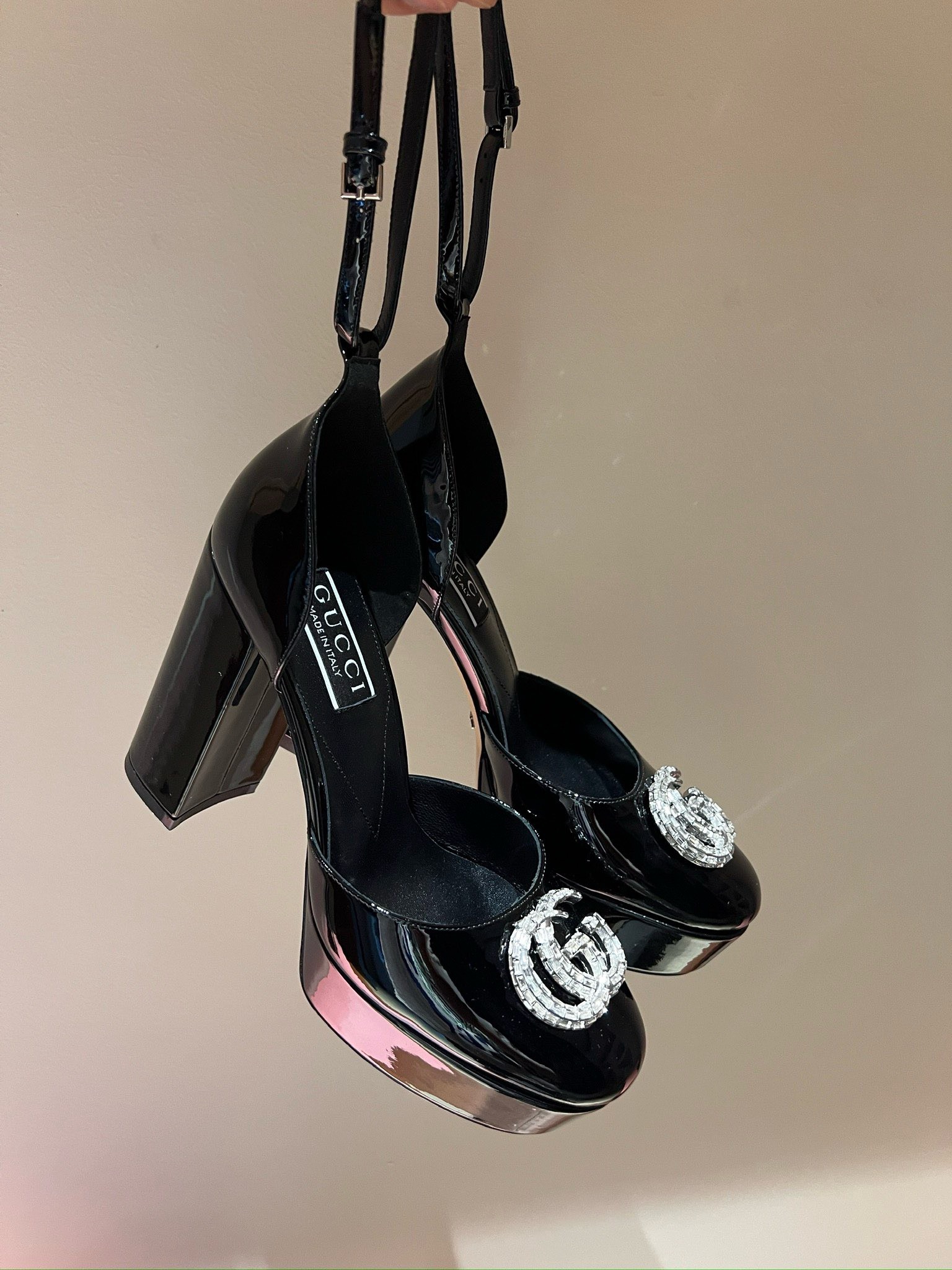 Bagsaaa Gvc*1 Platform Pump With Double G In Black 115mm