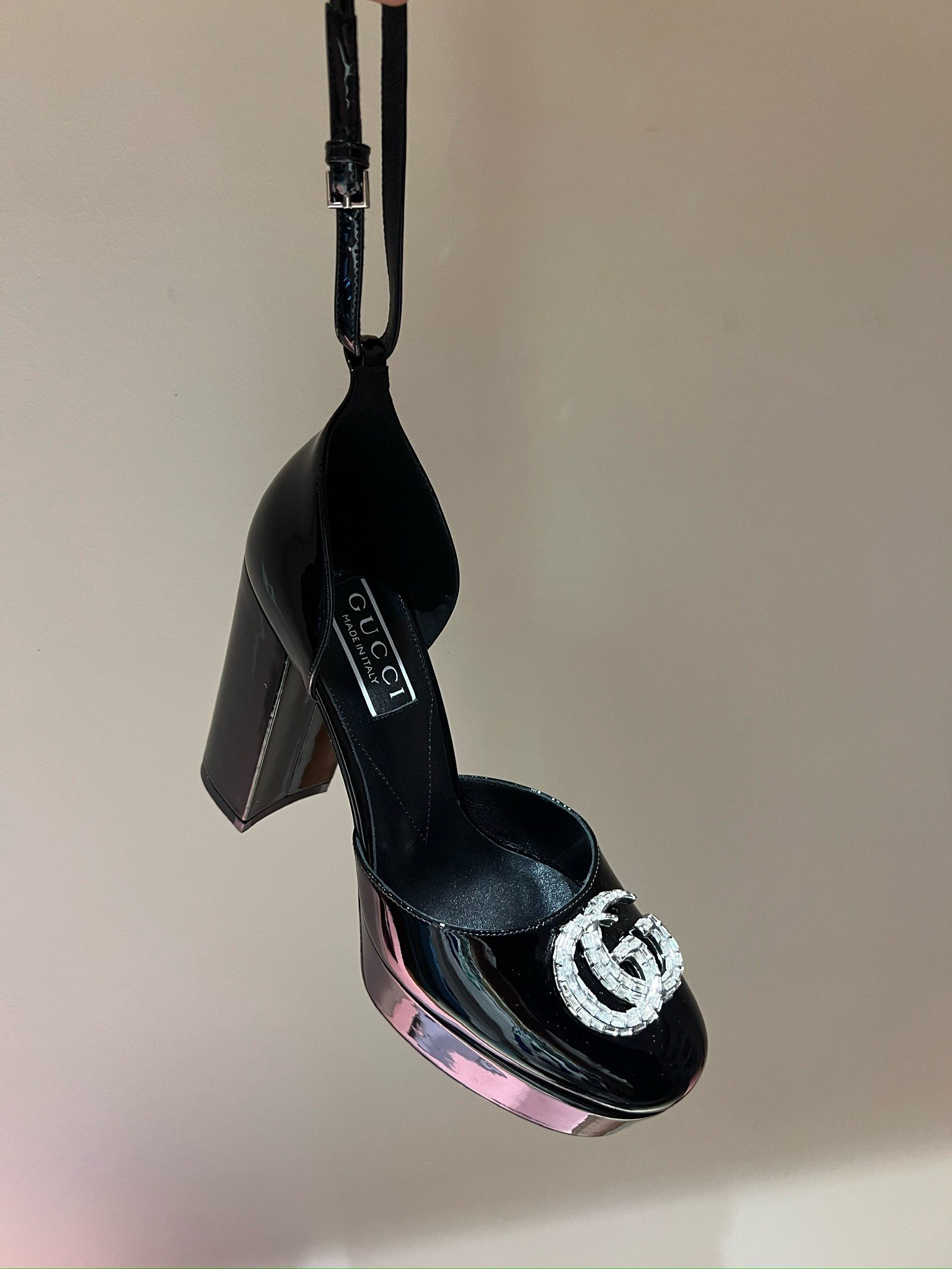 Bagsaaa Gvc*1 Platform Pump With Double G In Black 115mm
