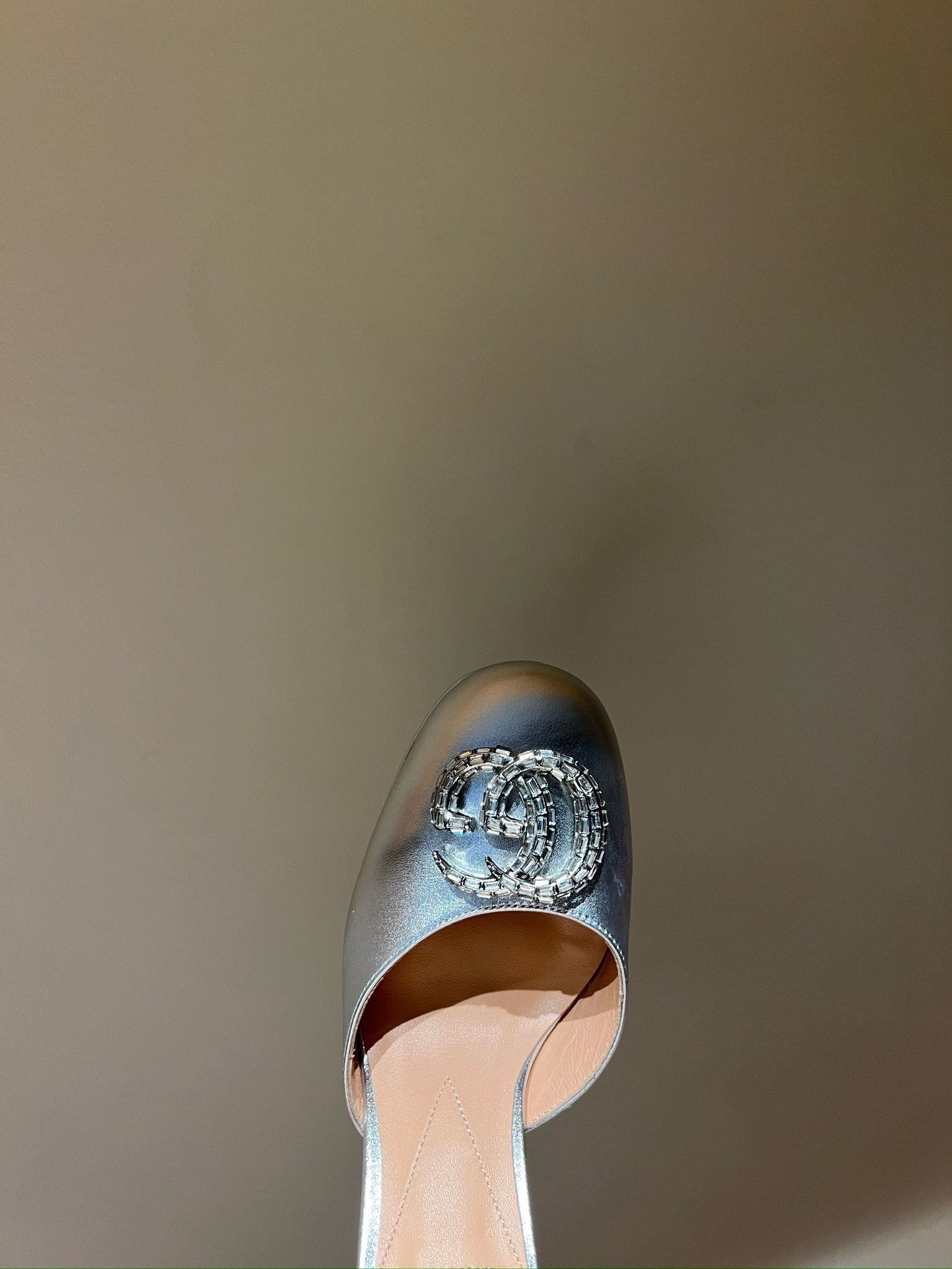 Bagsaaa Gvc*1 Platform Pump With Double G In Silver 115mm