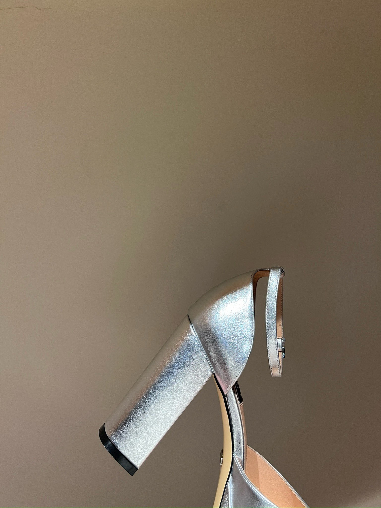 Bagsaaa Gvc*1 Platform Pump With Double G In Silver 115mm