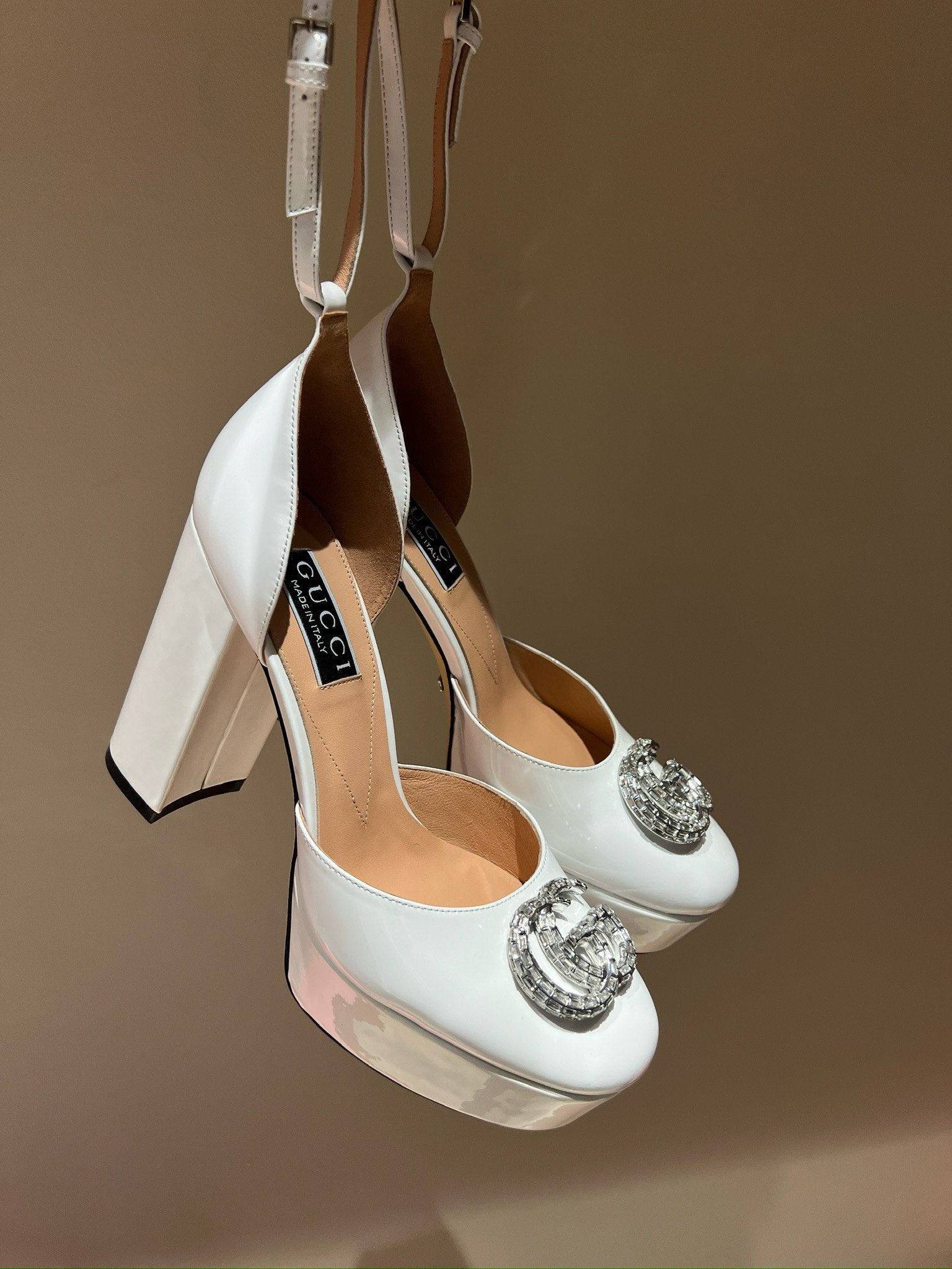 Bagsaaa Gvc*1 Platform Pump With Double G In White 115mm