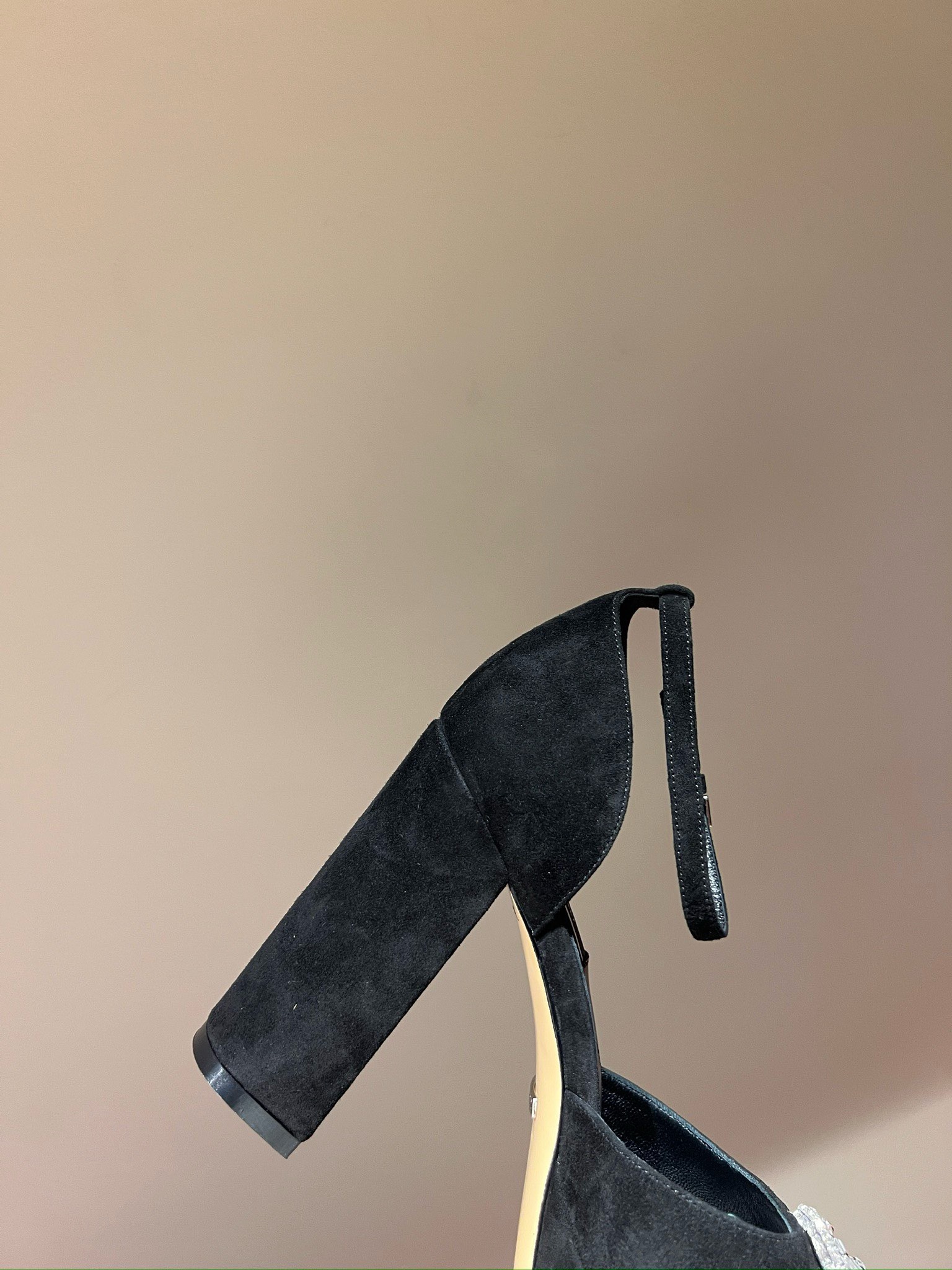 Bagsaaa Gvc*1 Platform Pump With Double G In Black Velvet 115mm
