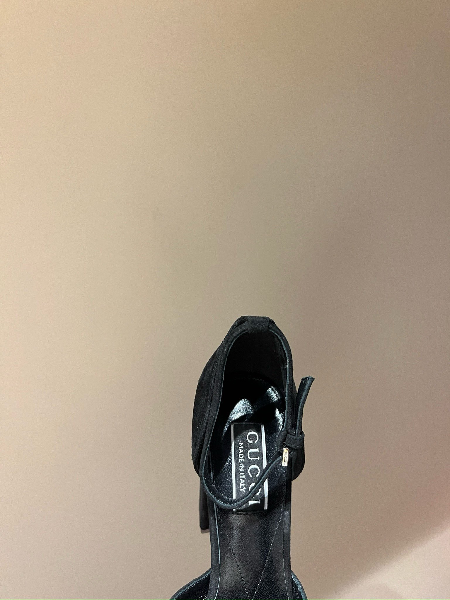 Bagsaaa Gvc*1 Platform Pump With Double G In Black Velvet 115mm