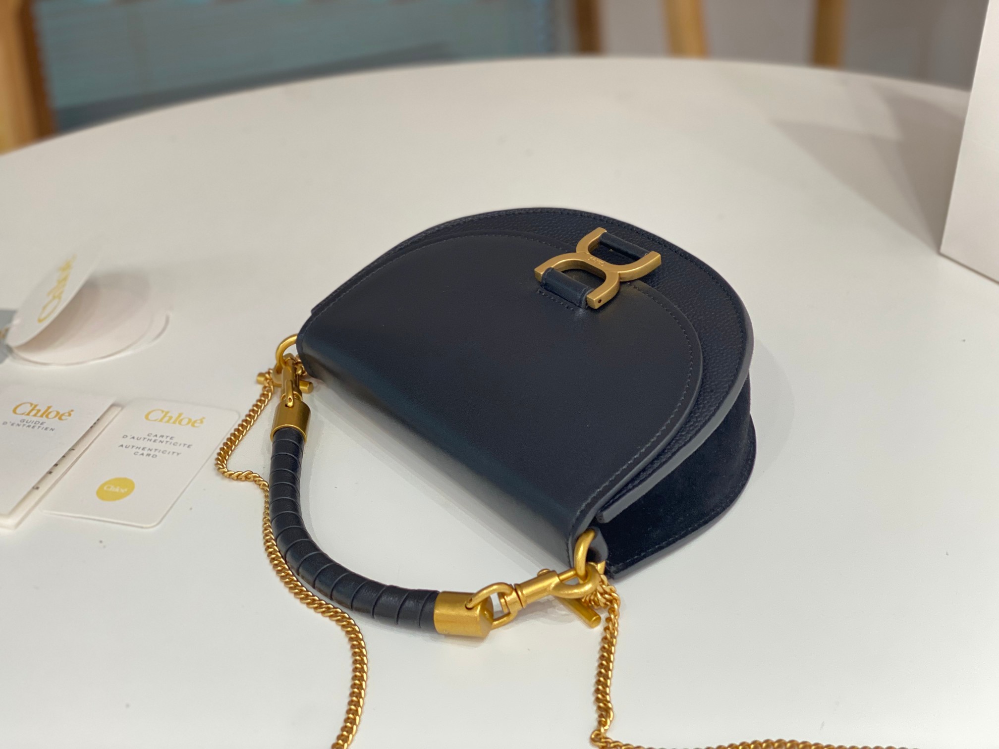 Bagsaaa Chloe Marcie Chain Flap Black Bag - 22.5x15.7x7cm
