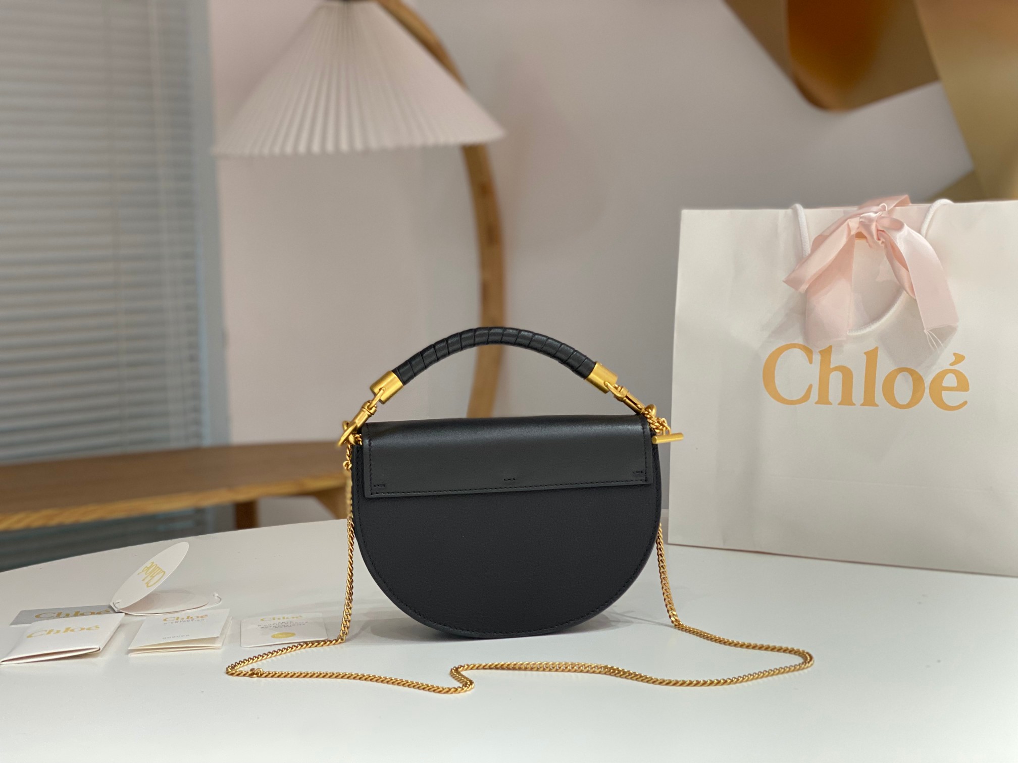 Bagsaaa Chloe Marcie Chain Flap Black Bag - 22.5x15.7x7cm