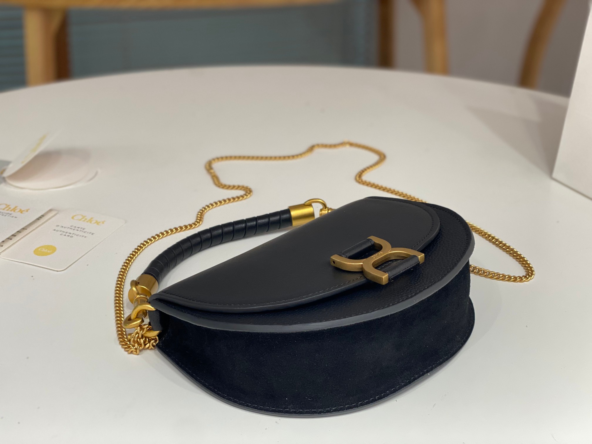 Bagsaaa Chloe Marcie Chain Flap Black Bag - 22.5x15.7x7cm