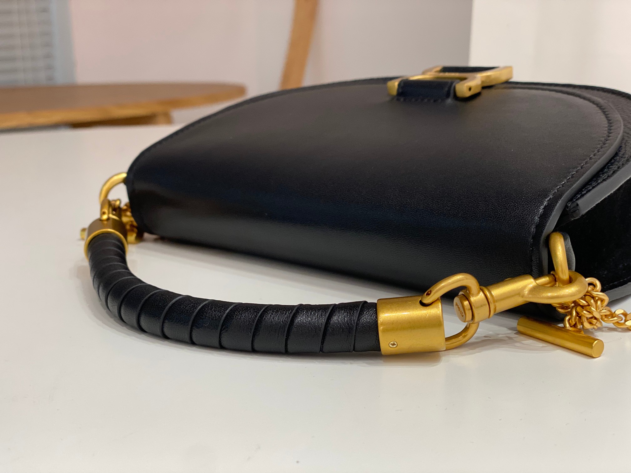 Bagsaaa Chloe Marcie Chain Flap Black Bag - 22.5x15.7x7cm