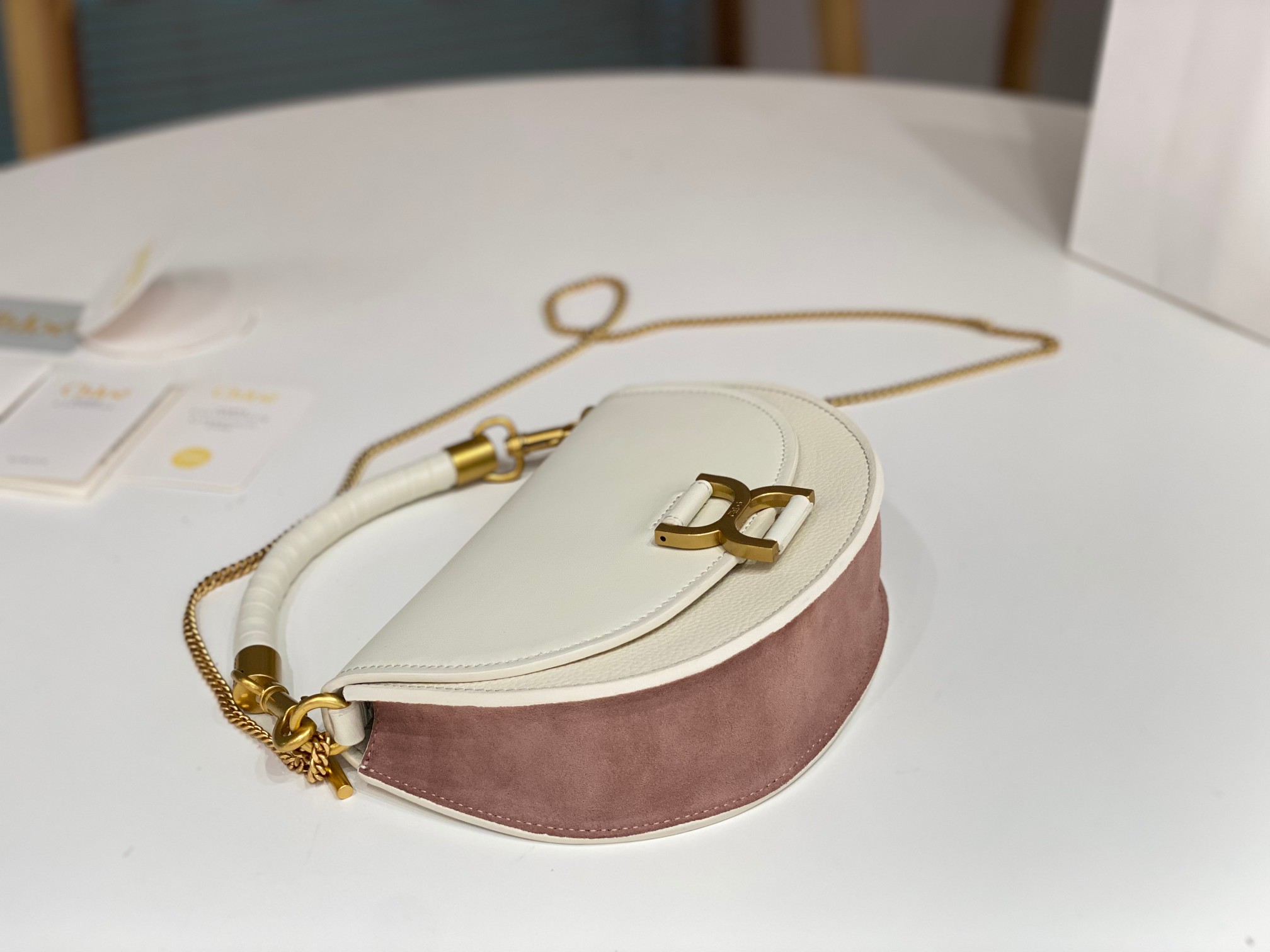 Bagsaaa Chloe Marcie Chain Flap White Bag - 22.5x15.7x7cm
