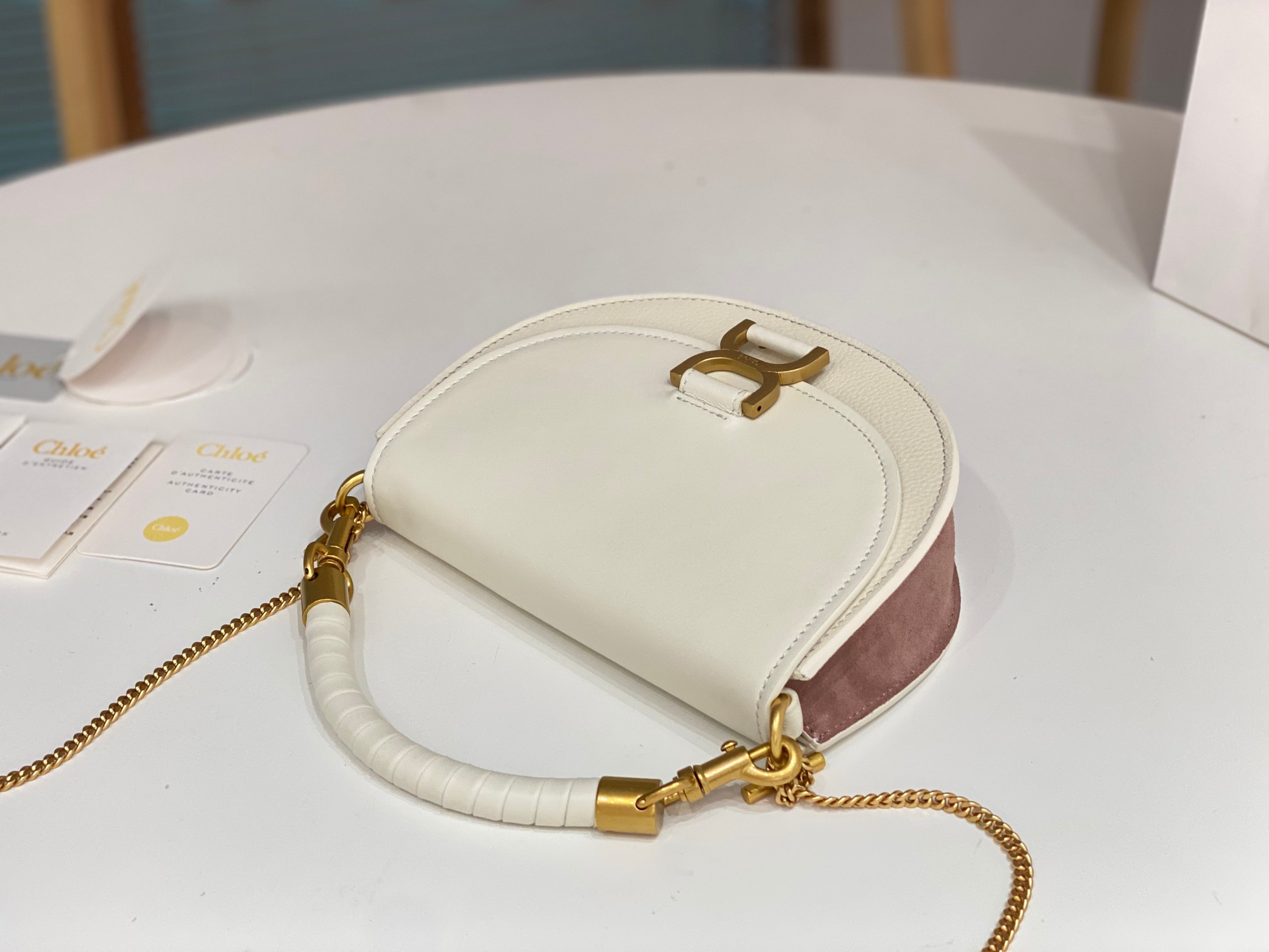 Bagsaaa Chloe Marcie Chain Flap White Bag - 22.5x15.7x7cm