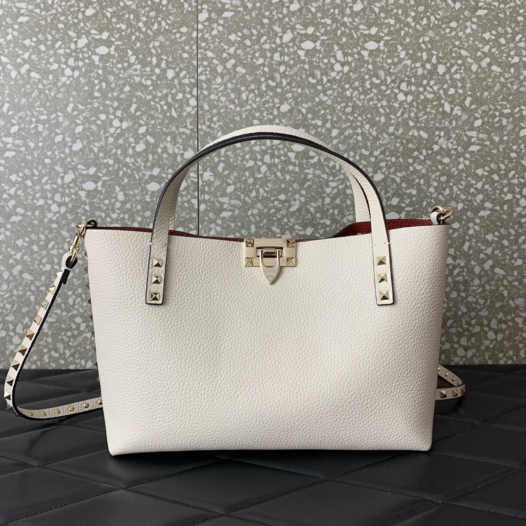 Bagsaaa Va1e*ntin0 Garavani Rockstud-embellishment tote bag white - 28*20*8cm