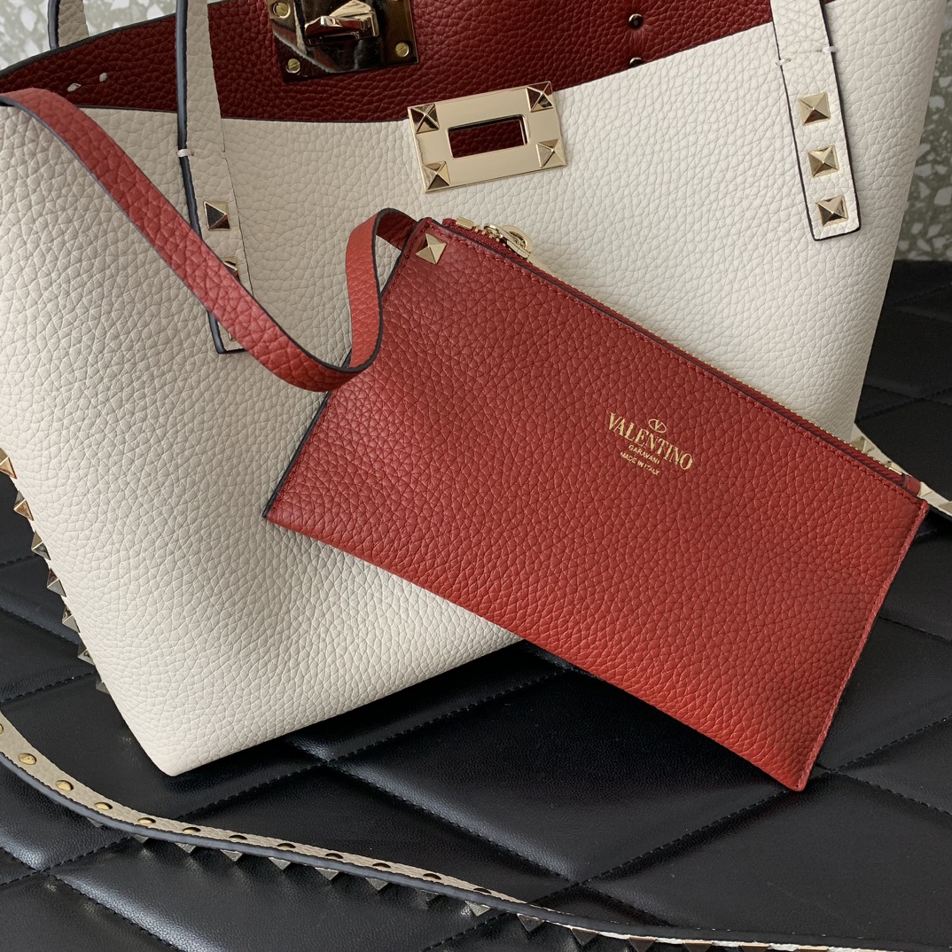 Bagsaaa Va1e*ntin0 Garavani Rockstud-embellishment tote bag white - 28*20*8cm