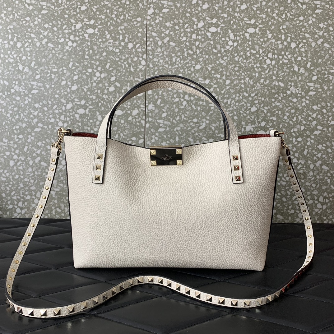 Bagsaaa Va1e*ntin0 Garavani Rockstud-embellishment tote bag white - 28*20*8cm