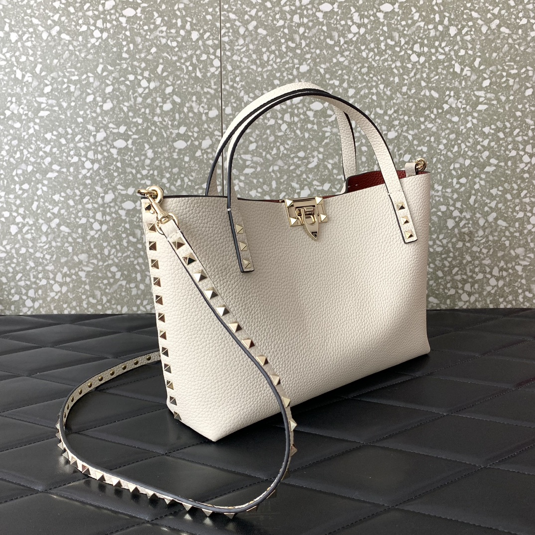 Bagsaaa Va1e*ntin0 Garavani Rockstud-embellishment tote bag white - 28*20*8cm
