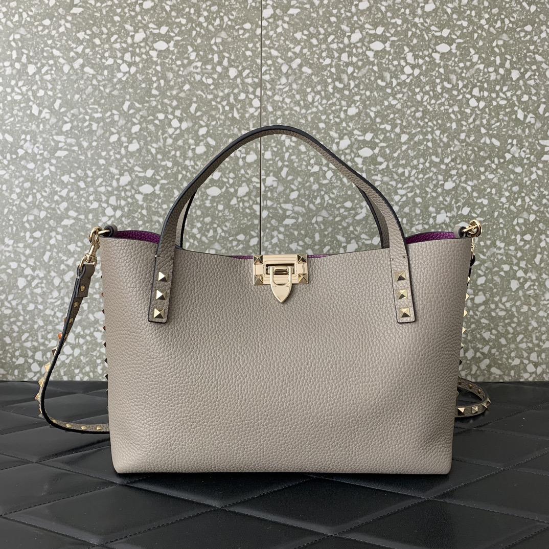 Bagsaaa Va1e*ntin0 Garavani Rockstud-embellishment tote bag grey - 28*20*8cm
