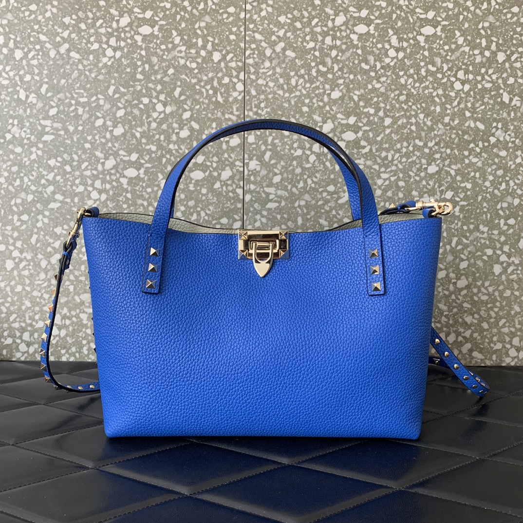 Bagsaaa Va1e*ntin0 Garavani Rockstud-embellishment tote bag blue - 28*20*8cm
